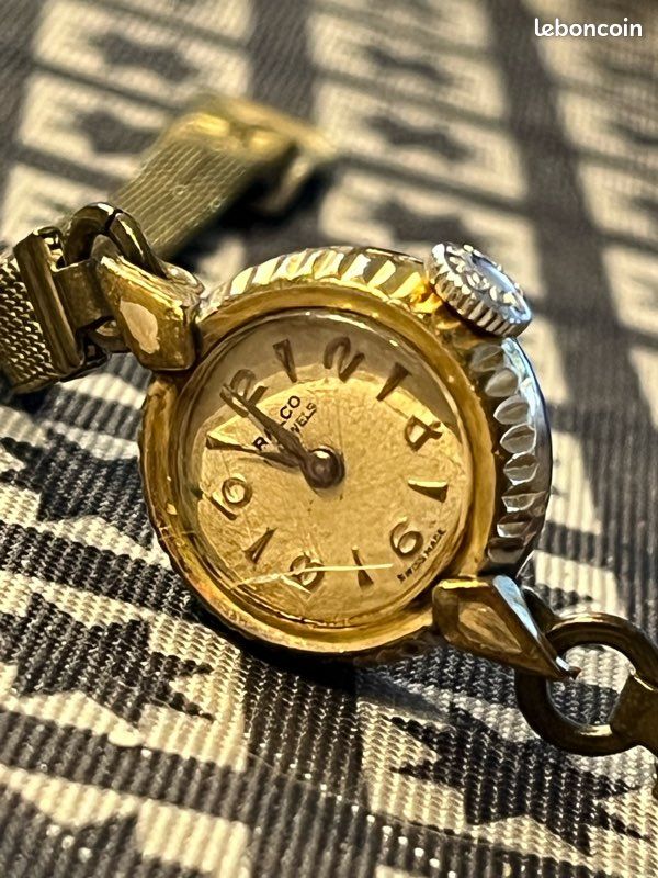 Montre Mécanique Duward-Orly - Cadran Blanc, Boîtier Et Bracelet Plaqué Or - Occasion En état De Marche