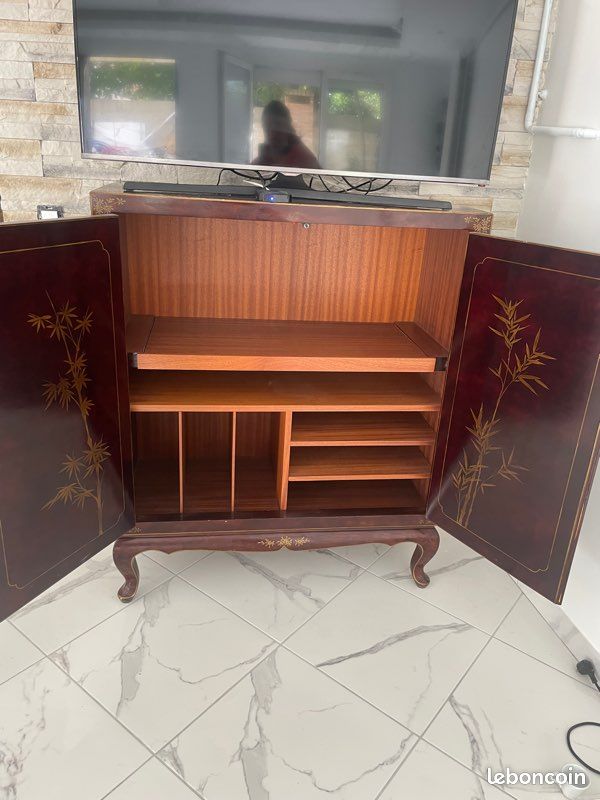 Meuble Buffet bois laqué style asiatique (image 6)