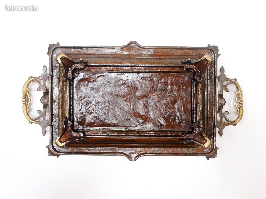 DEBUT Marcel (1865-1933) Plateau bronze Massif bas-relief Moisson Sculpture 1890 (image 13)