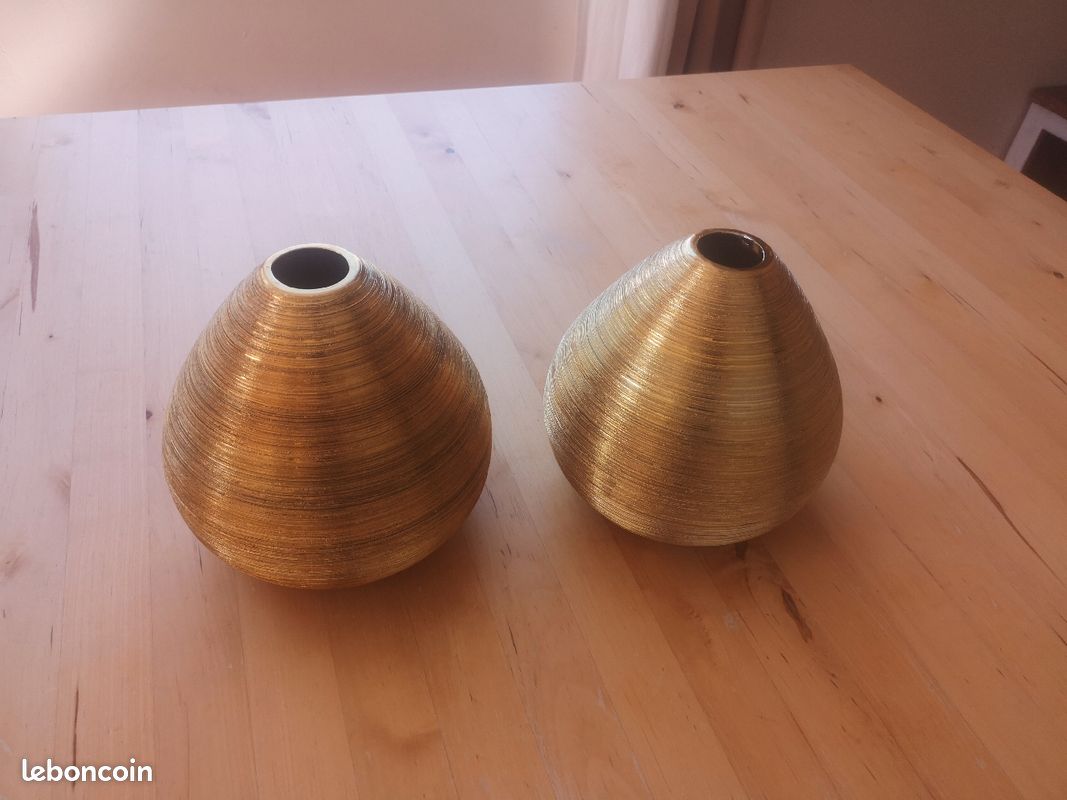 Lot vases dorée (image 1)