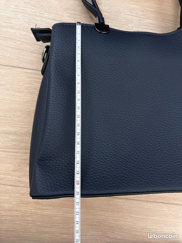 Magnifique sac cuir chic bleu marine (image 5)