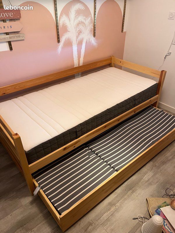 Lit 90x200 avec tiroir et matelas (image 2)