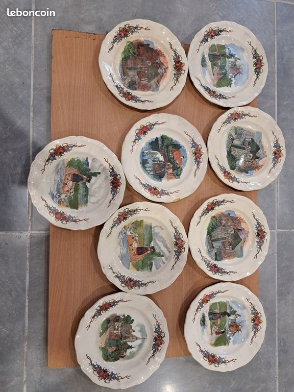 Lot de 9 assiettes céramique Sarreguemines (image 1)