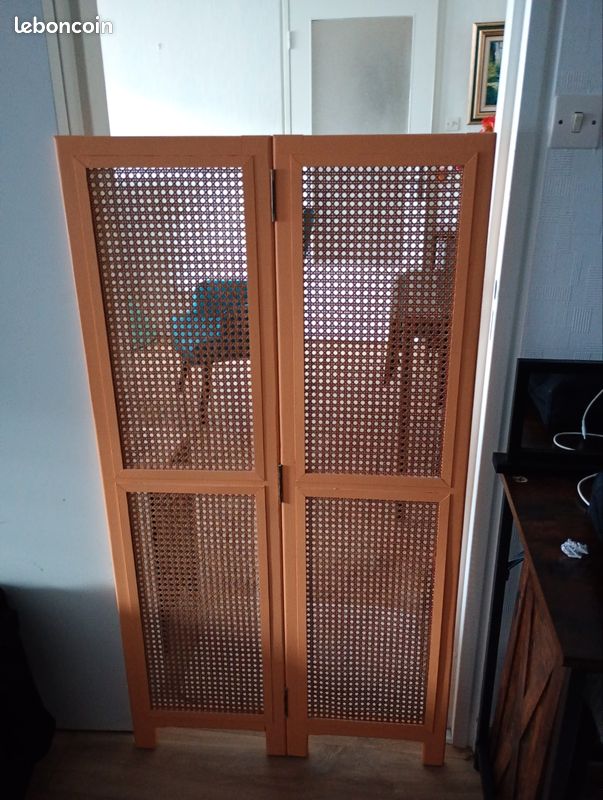 Joli Paravent vintage en rotin et cannage (image 6)