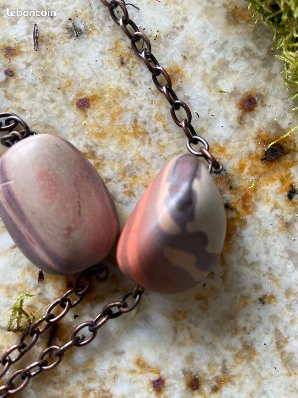 Pendentif Cabochon En Jaspe Paysage Naturel - 59 Carats - Provenance Namibie - Neuf Avec étiquettes