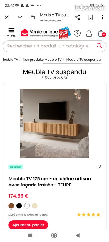 Meuble TV en bois Conforama (image 3)