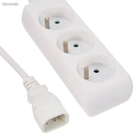 Multiprise pour onduleur avec 3 prises et câble connecteur fiche C14 , longueur 1.5 m (image 2)