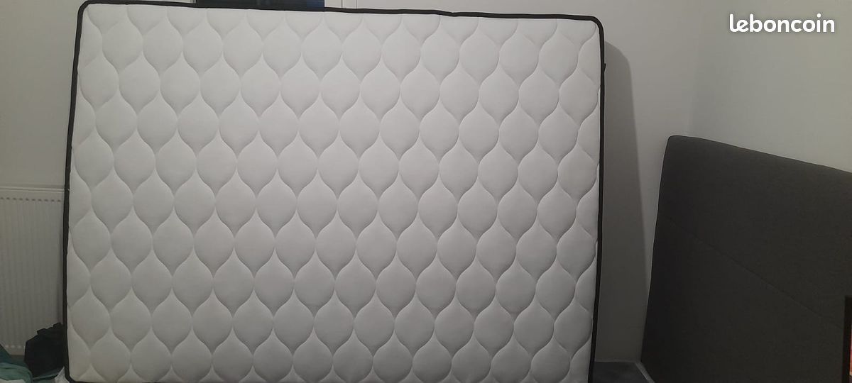 Lit complet : Matelas + Sommier avec 4 pieds (image 6)