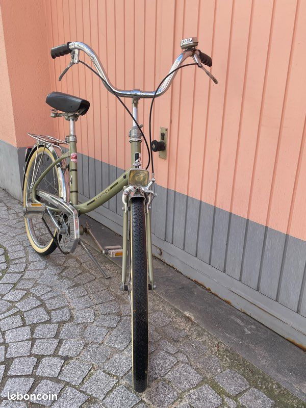 Vélo De Ville Vintage Peugeot - Femme - Métal Vert/gris - Collection #C442