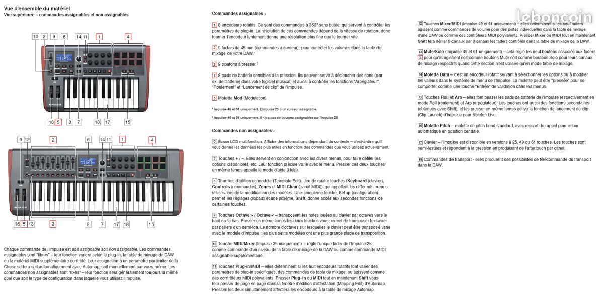 Clavier maitre NOVATION IMPULSE 25 et 61 (image 1)