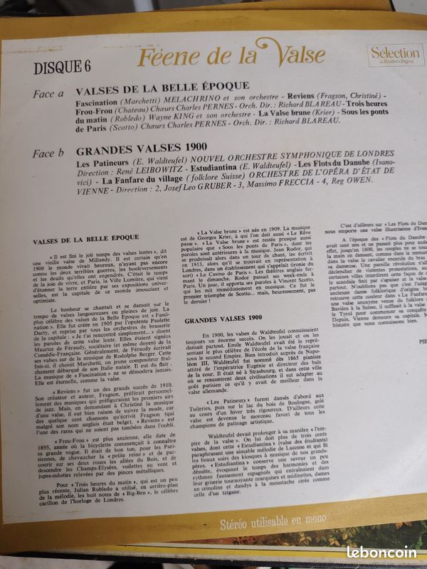 8 Disque Vinyle 33 tours Valses Romantiques. La Valse a L'opera (image 10)