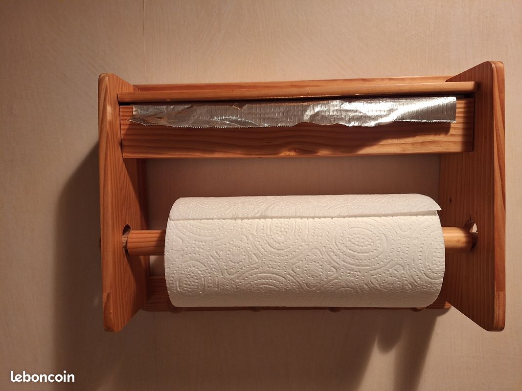 Etagère cuisine bois avec dérouleurs (image 2)