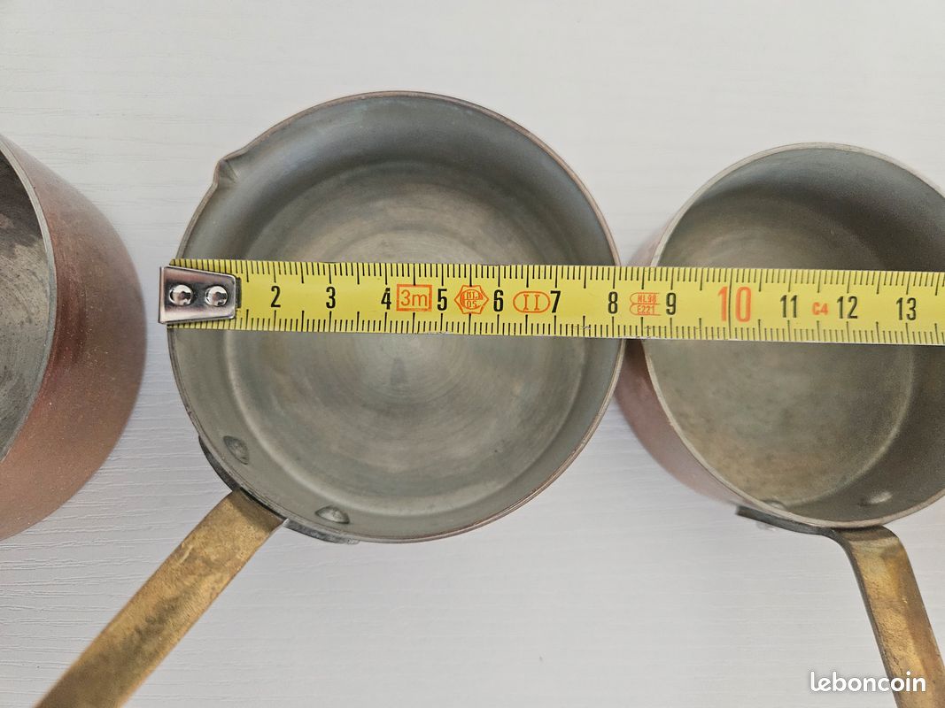 Lot de 4 poêlons poêles miniatures casseroles 100% cuivre diam 930mm 830mm 730mm 630mm - Livraison 24h - cup (image 3)