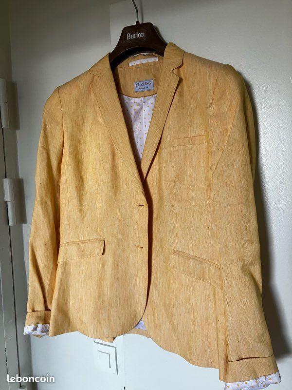Veste Curling en lin jaune taille 42 (image 1)