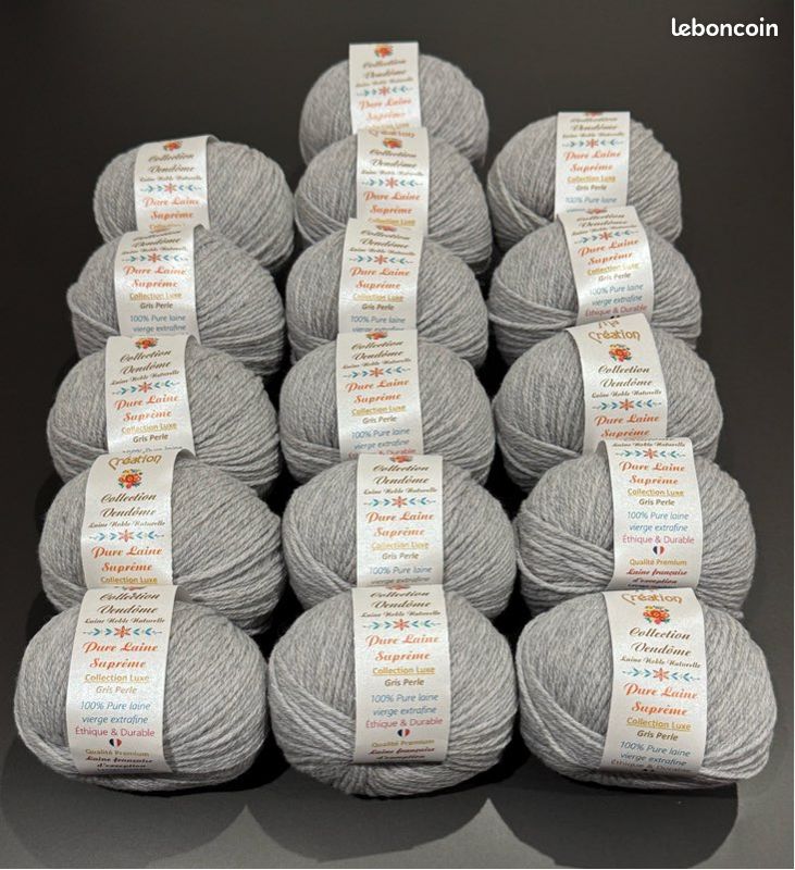 Pure laine suprême gris perle 16 pelotes de 50g 130m (image 8)