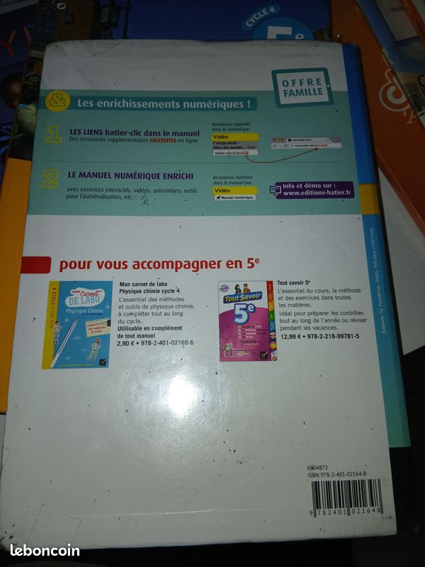Manuel Physique Chimie micro méga 5e (image 2)
