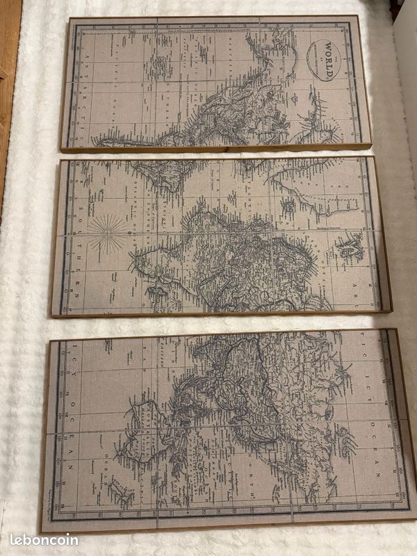 Triptyque Maison du monde
Carte du monde
Dimensions :
Hauteur 101 cm
Largeur 50,5 cm x 3 (image 2)