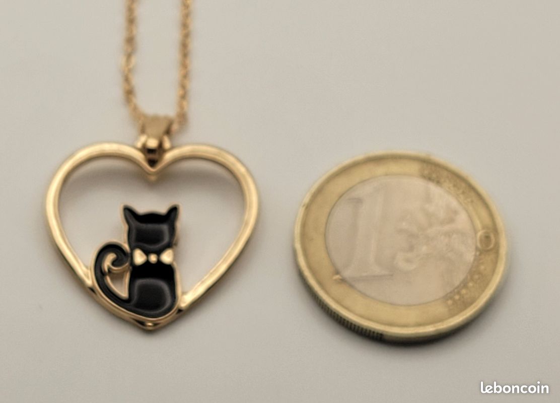 Broche / Pn's. Chat nor. Bjou, pns chat nor dans une cadre doré