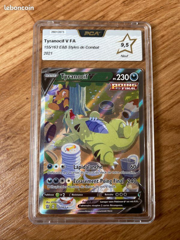 Carte Pokémon Tyranocif V FA 155/163 ultra rare PCA 9.5 (image 1)