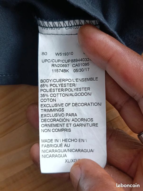 Chemise Dickies Flex Homme XL Noire Workwear Manches Longues USA #P180 (image 9)