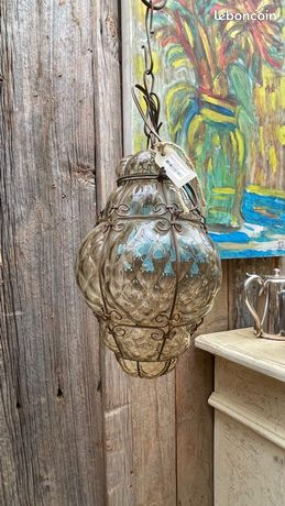 Lanterne vénitienne avec cage métallique