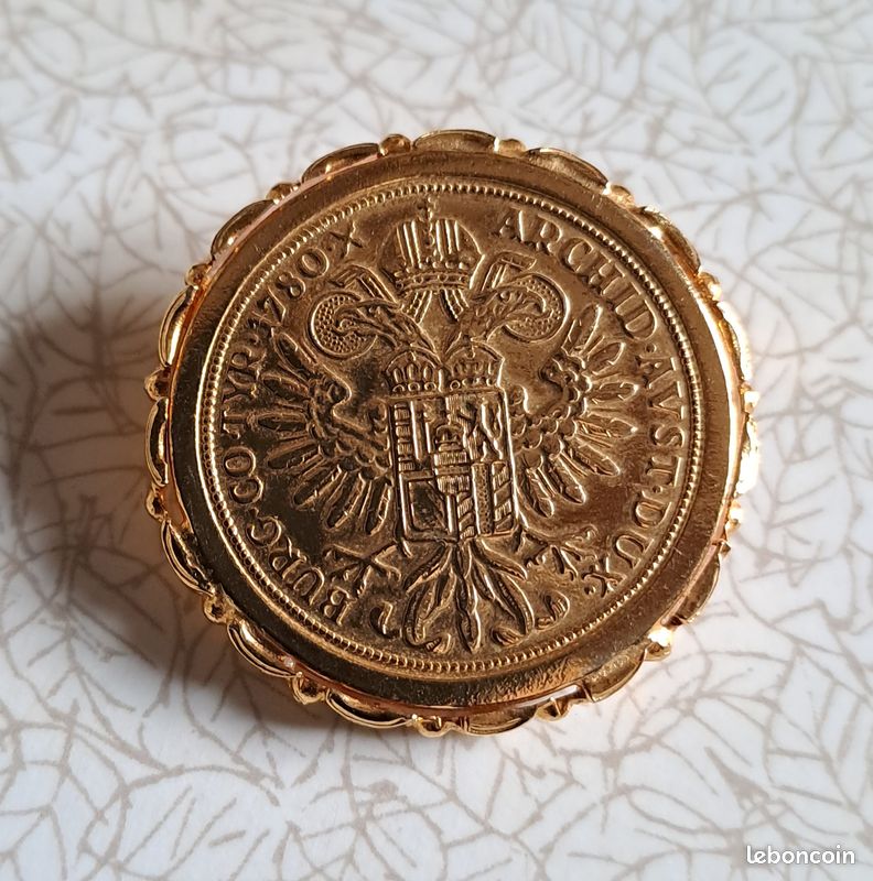 Broche Ancienne En Vermeil - Bijou Vintage - Occasion - Style Rétro