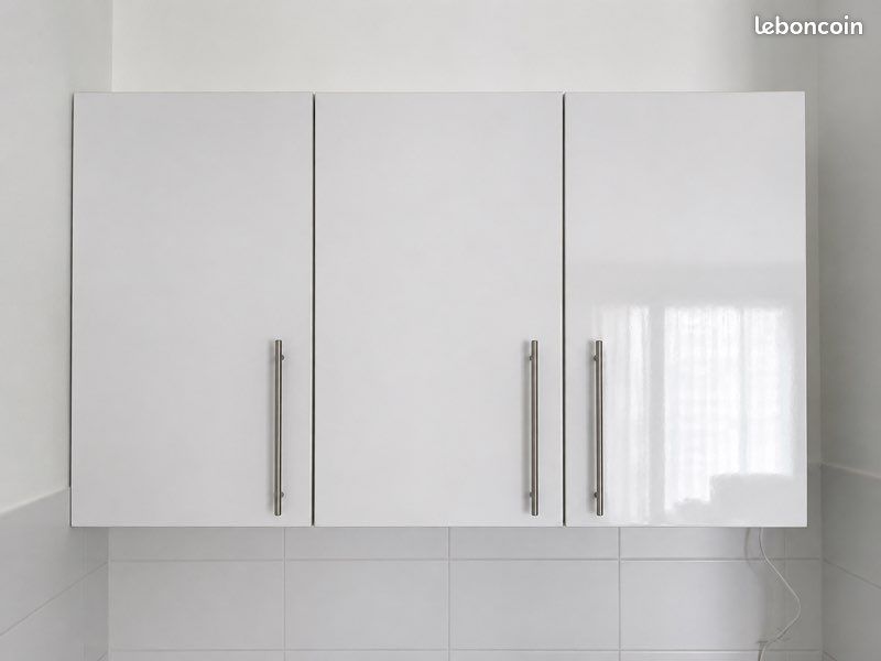 3 meubles hauts brico dépôt glorian blanc brillant (image 1)