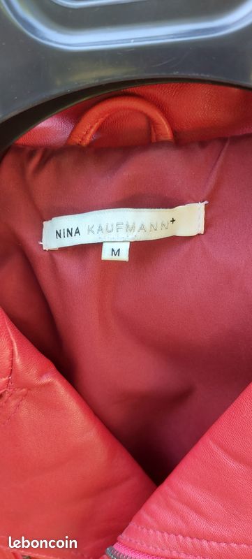 Veste Cuir Rouge Neuve Nina Kaufmann M (image 3)