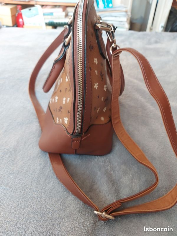 Sac à Main Vintage DAVID JONES Marron - PVC - Made In France - Occasion
