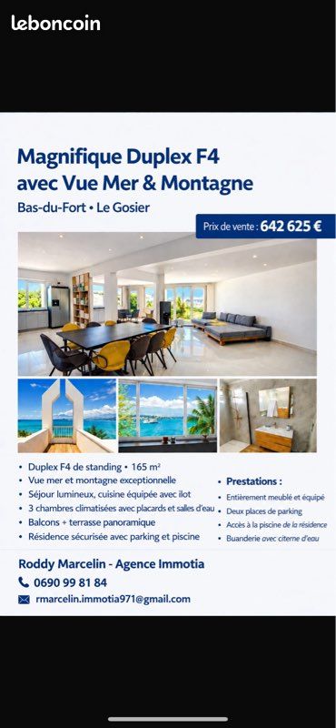 Appartement 4 pièces 165 m² · au Gosier · 165 m² · 642 625 €