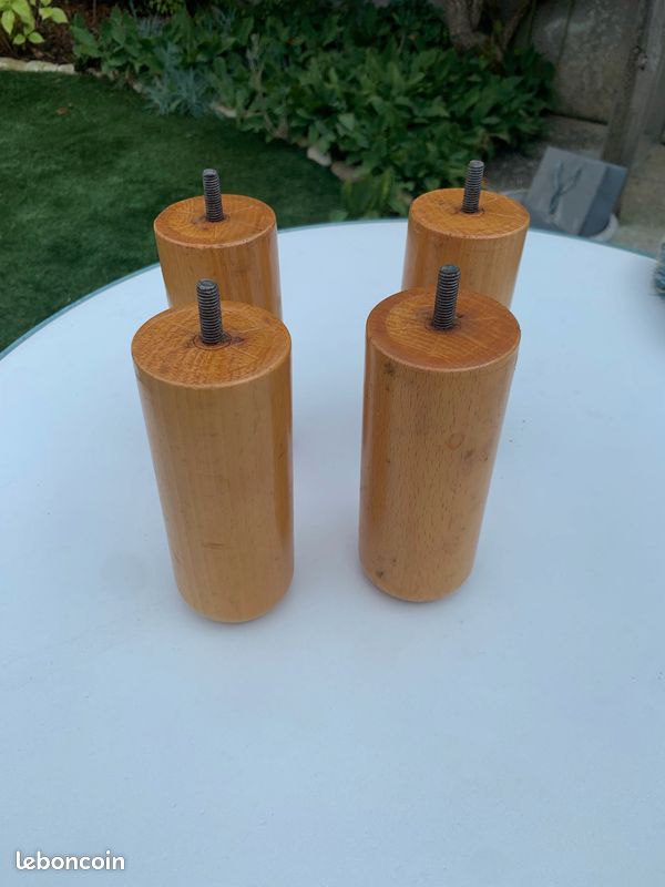 4 pieds de lit cylindriques (image 1)