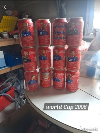 Lot 6 canettes COCA COLA coupe du monde football
