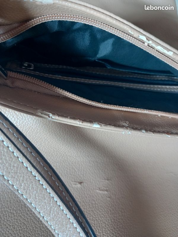 Sac à main cuir beige (image 5)