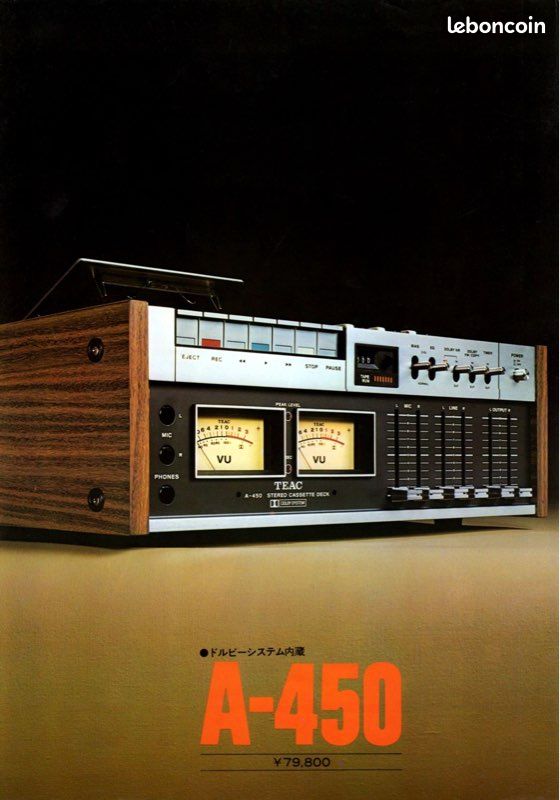 Platine Cassette TEAC A-450 – Vintage – Lecteur/enregistreur Hi-Fi – Rare