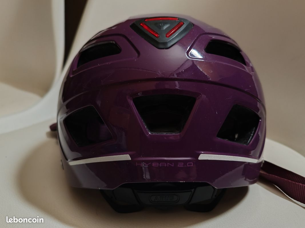 Casque Vélo Enfant ABUS - Violet Uni - Taille 51-55 Cm - Neuf