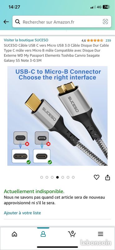 Cable usb-c suceso (image 1)