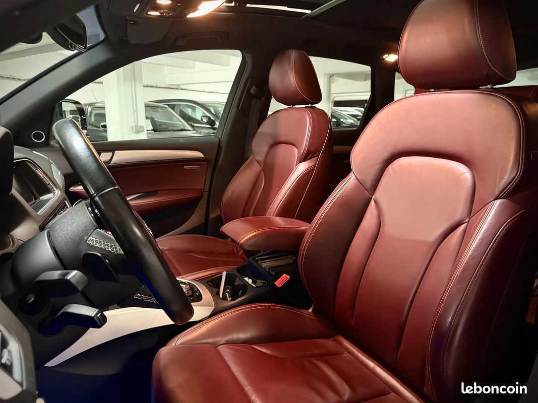 AUDI Q5 2.0 Hybrid 245ch AVUS - 2013 - 135 000 km - BOITE AUTO - INTERIEUR CUIR NAPPA ROUGE - TOIT OUVRANT - CAMERA DE RECUL - GPS - CARPLAY - BATTERIE HYBRIDE NEUVE - SUIVI COMPLET (image 10)