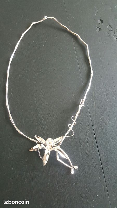 Collier fleur de vanille Bourbon en argent (image 2)