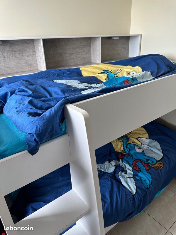 Lit super-posé enfants 90-200 sans matelas (image 1)