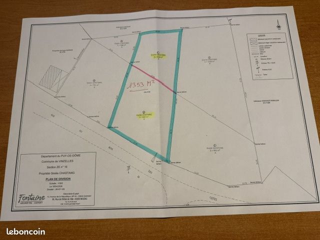 Terrain 1353 m² · à Vinzelles · 1 353 m² · 29 600 €