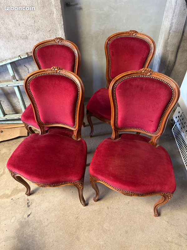 2 chaises vintage en velour (image 1)