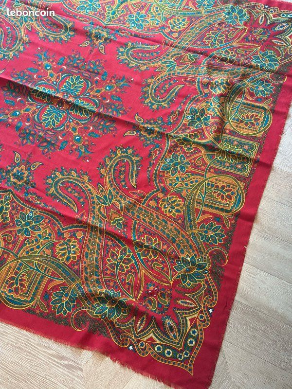 Foulard Pashmina en cachemire rouge chiné A21-#2137 – La boutique virtuelle