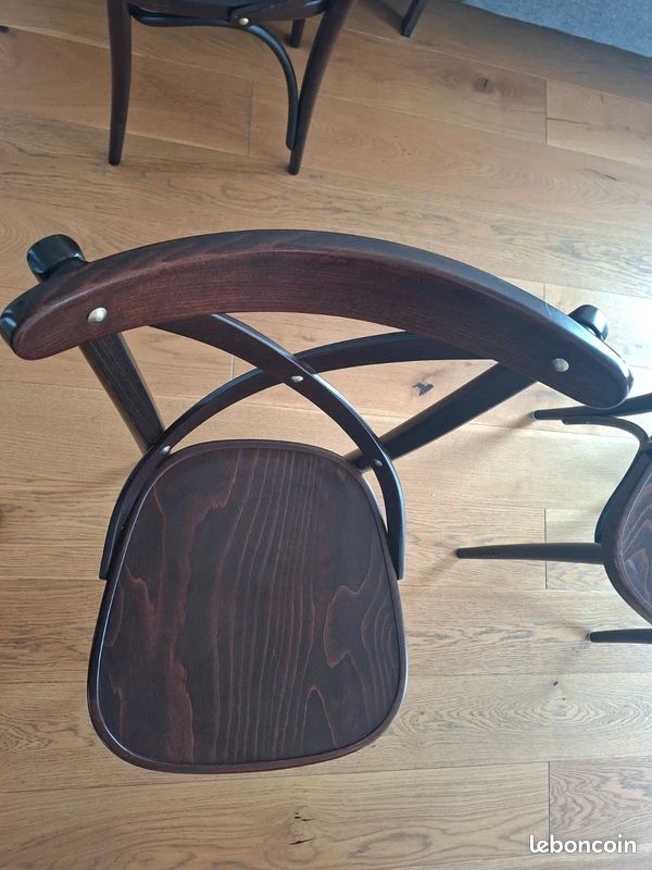 Chaises style "bistrot en bois courbé en bois massif noyer" (image 6)