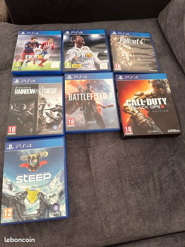 PS4 1 To + manette + 7 jeux – Très bon état (image 2)
