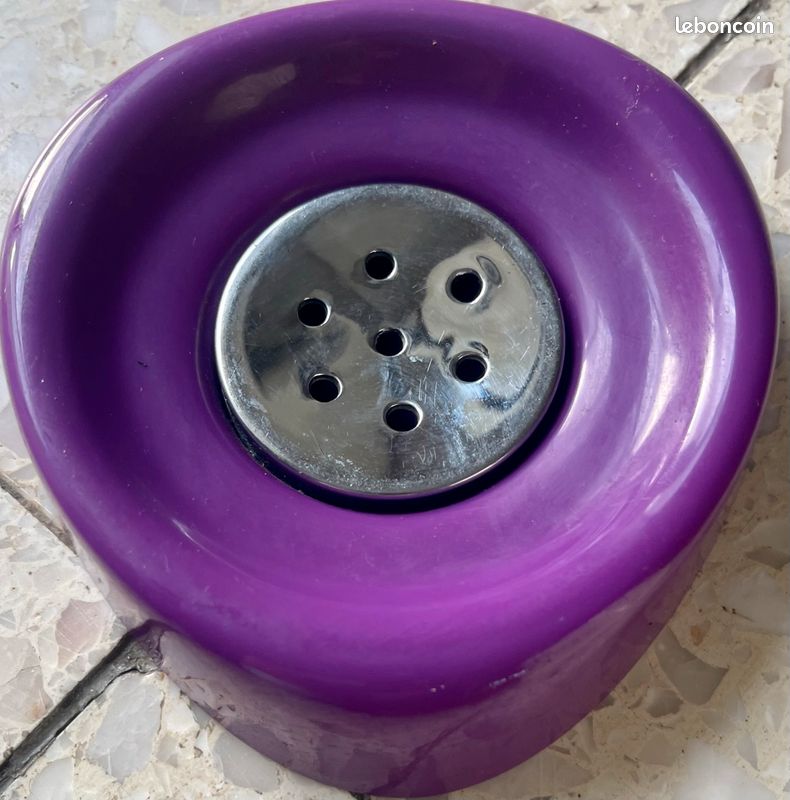 Porte savon avec égouttoir plastique mauve (image 2)