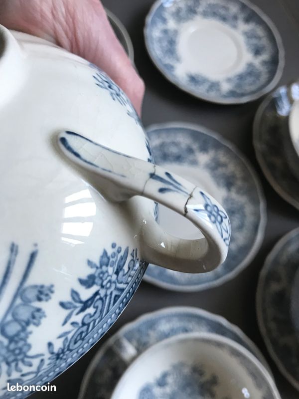 6 bols à soupe avec 7 soucoupes Fasan bleu jeans Villeroy et Boch TBE 1 ère édition vintage (image 4)
