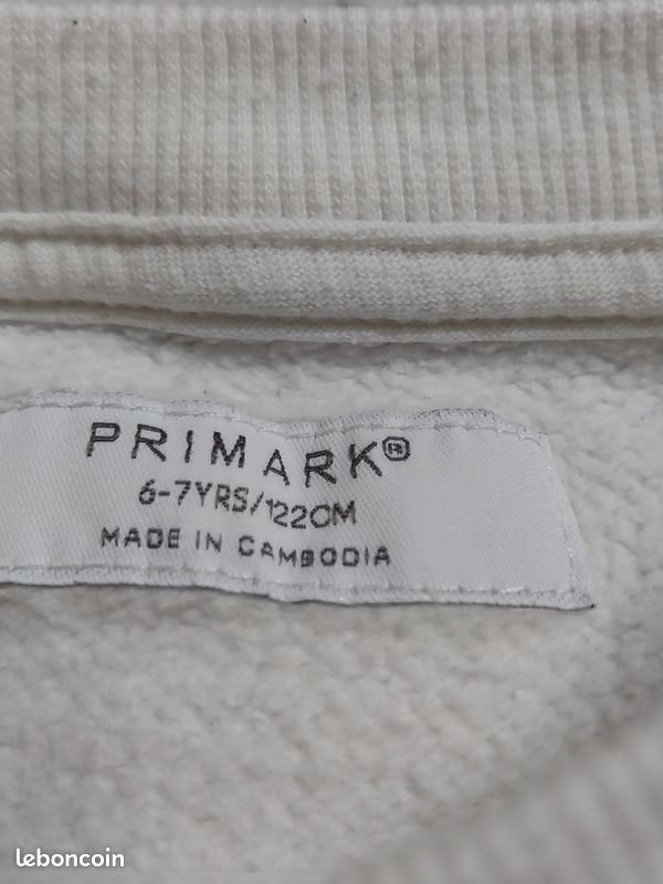 Sweat Henley Fille Primark - Polyester Et Coton - Multicolore - Taille 6-7 Ans