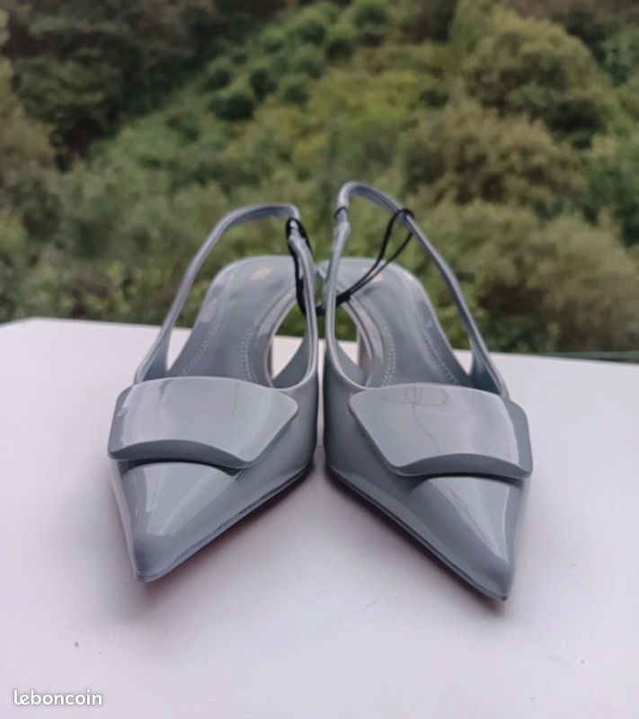 Bottines Plates Grises Zara Femme Taille 40 - Neuves Avec étiquettes, Fermeture éclair à La Cheville