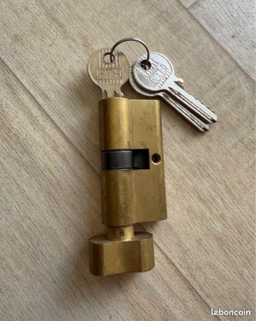 Cylindre/canon de serrure de securite avec 4 clefs - Bricolage