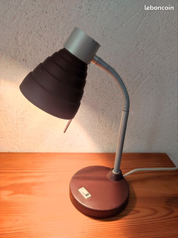 Lampe De Bureau Vintage Massive – Couleur Jade – état D'usage